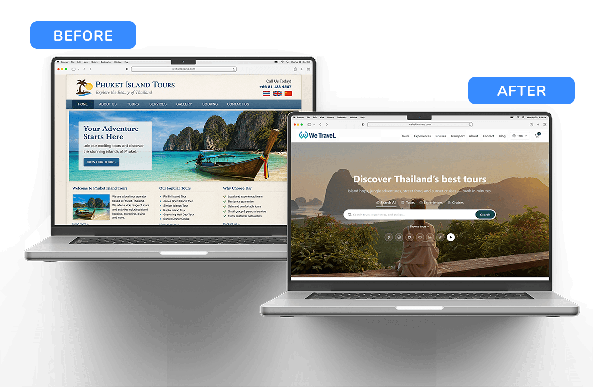 Modern website redesign example